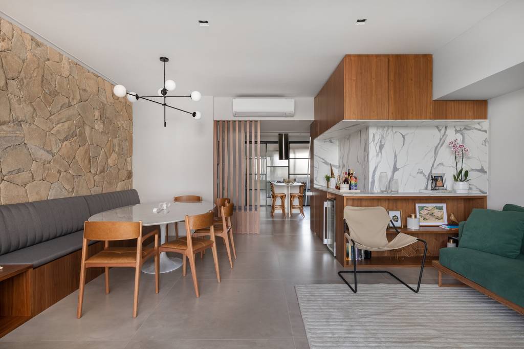 decoracao-com-pedra-marmore-parede Como decorar com pedras no revestimento